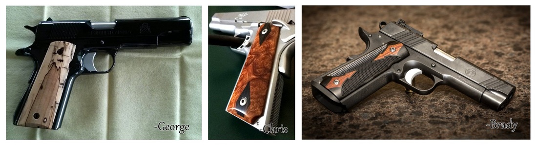 Punisher Walnut Full Size 1911 Grips Checkered Engraved Textured 
